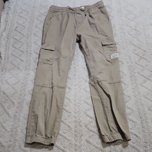 Levi’s Khaki Cargo Jogger Pants Elastic Waist Tapered Leg Size Large